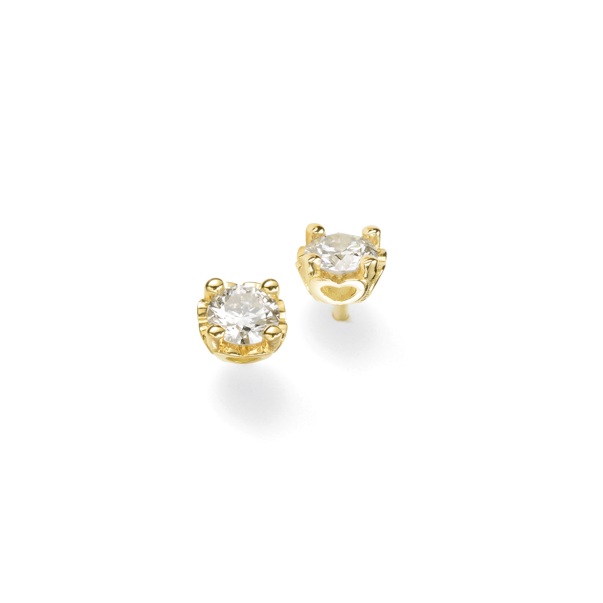 Clous d’oreilles diamant solitaire motif cœur