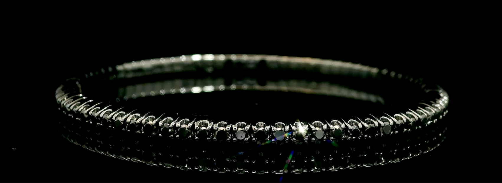 Bracelet Tennis Flex diamants noirs