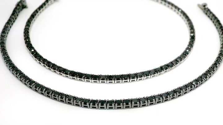 3,7 Karat schwarzes Diamant-Tennisarmband