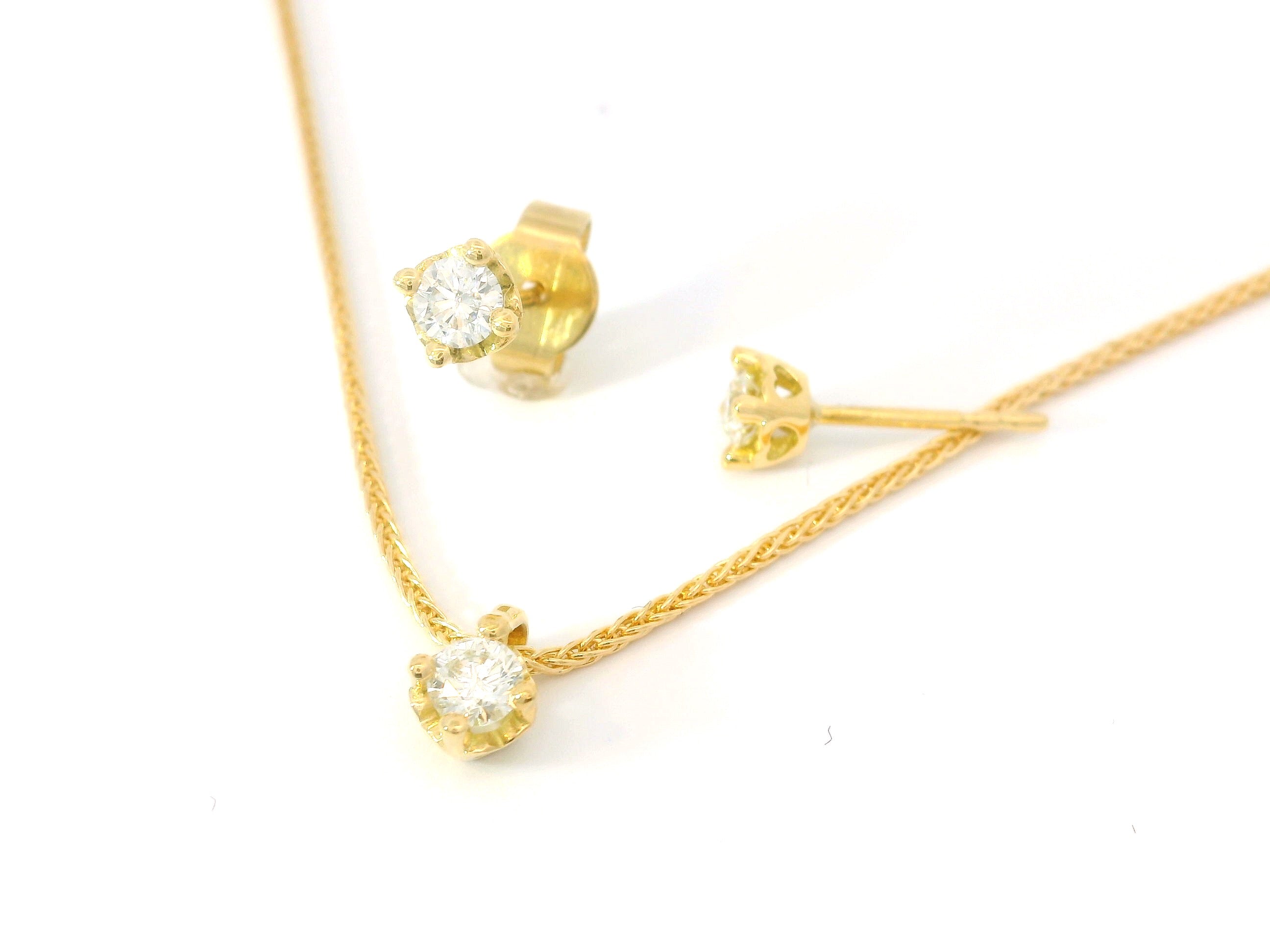 Collier solitaire cœur 0.15 ct.