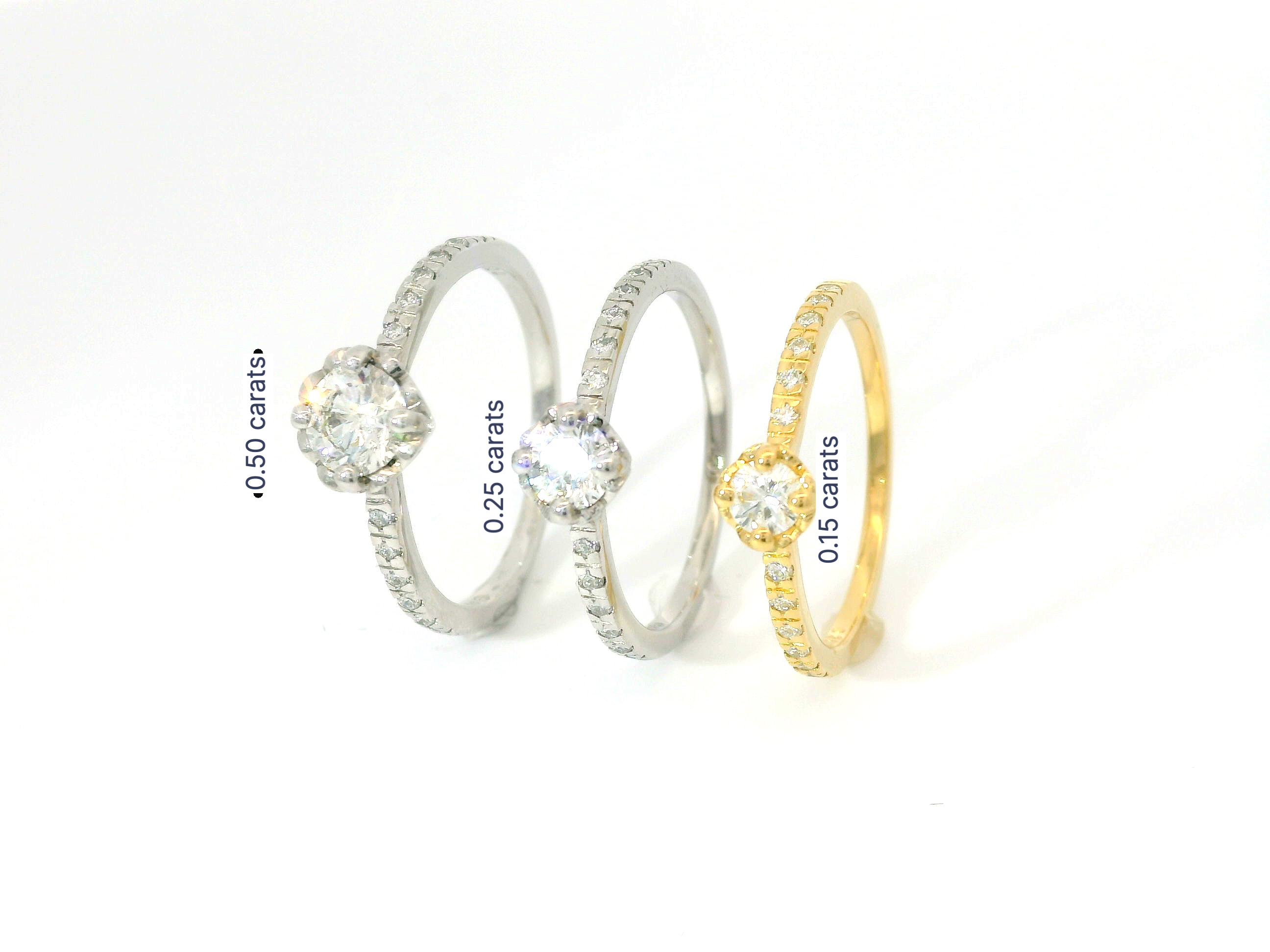 Bague solitaire cœur 0.50 ct.