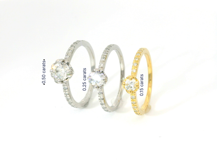 La bague solitaire cœurs 0.15 carats
