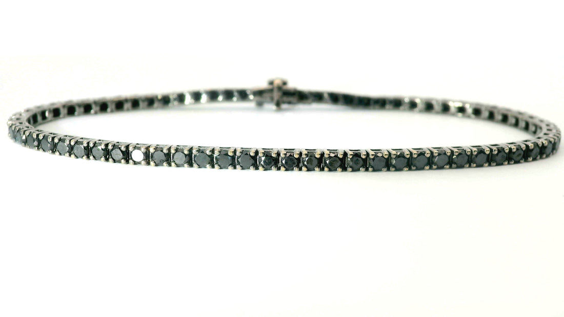 3.7 carat black diamond tennis bracelet