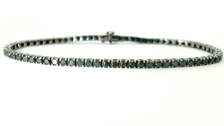 3,7 Karat schwarzes Diamant-Tennisarmband