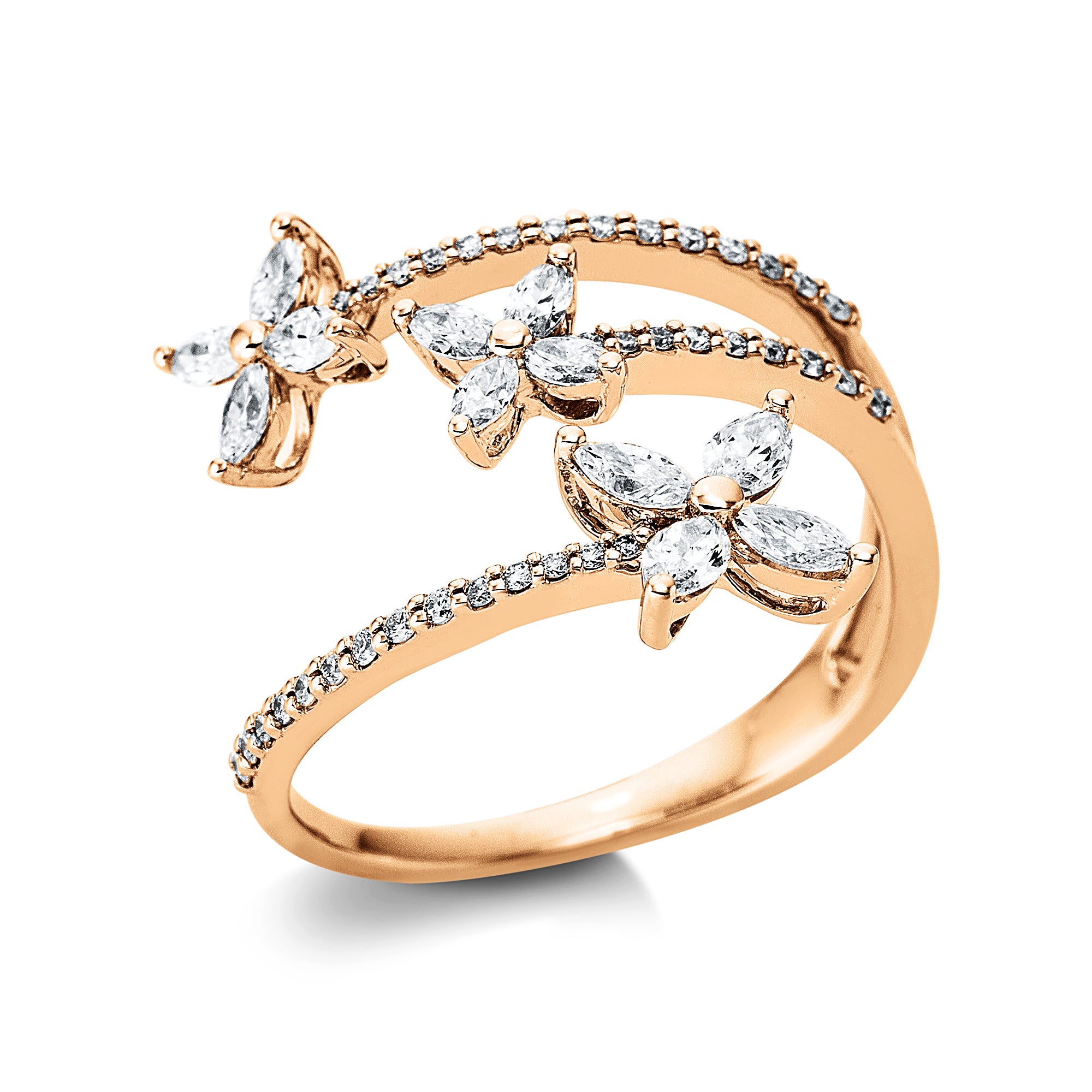 Bague trois papillons