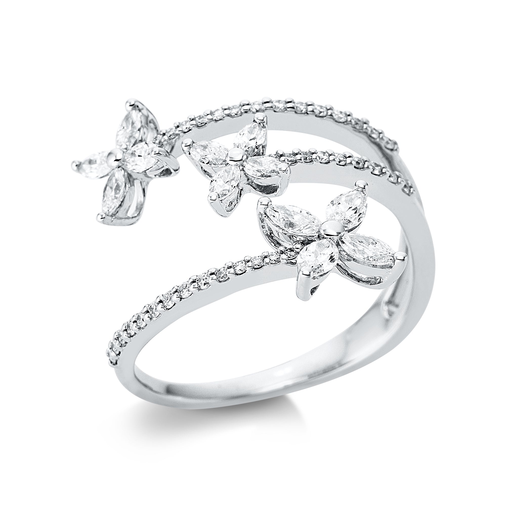 Bague trois papillons