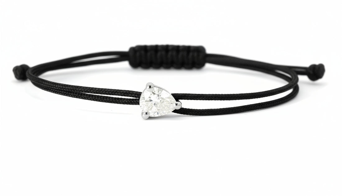Bracelet Fancy Poire - monture griffes blanche