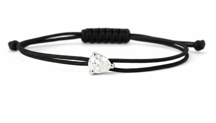 Bracelet Fancy Poire - monture griffes blanche