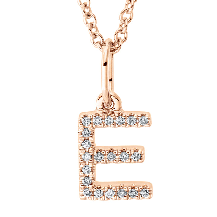 Collier pendentif serti de diamants - lettre E