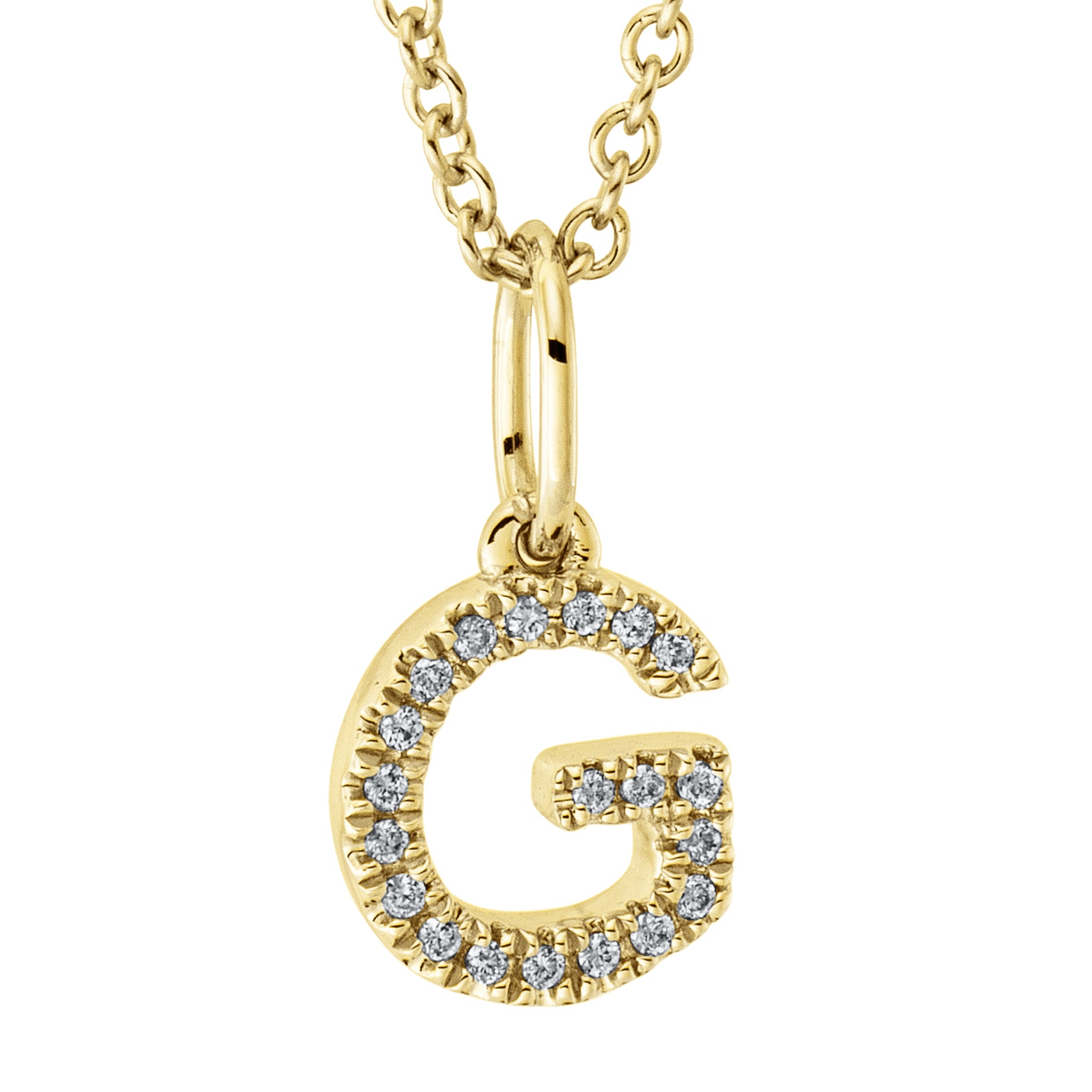 Collier pendentif serti de diamants - lettre G