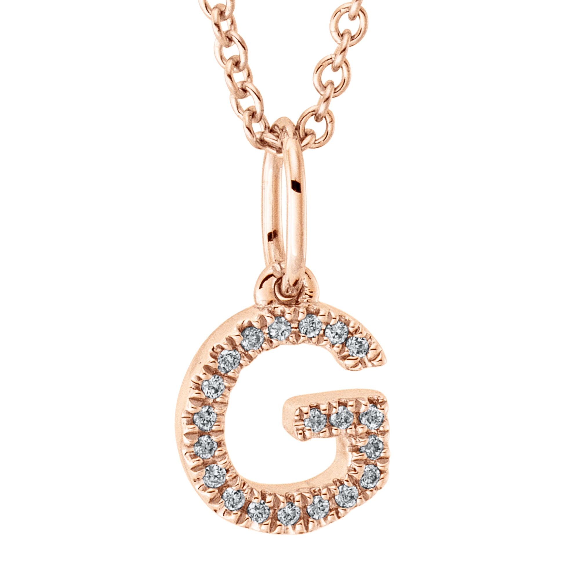 Collier pendentif serti de diamants - lettre G