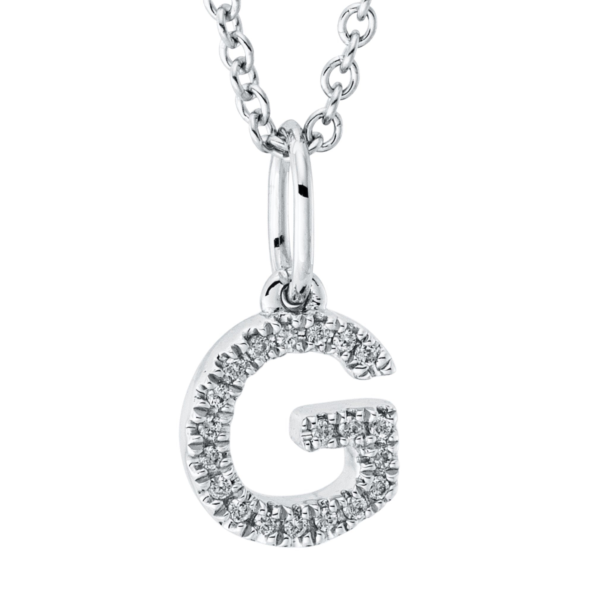 Collier pendentif serti de diamants - lettre G