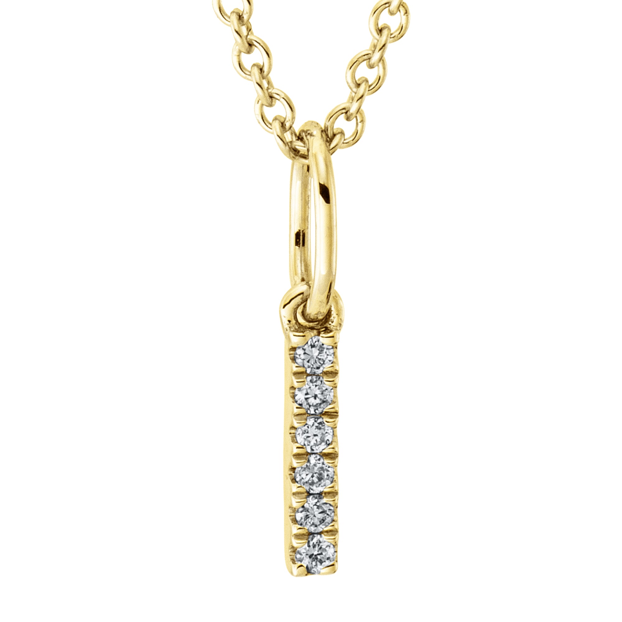Collier pendentif serti de diamants - lettre I
