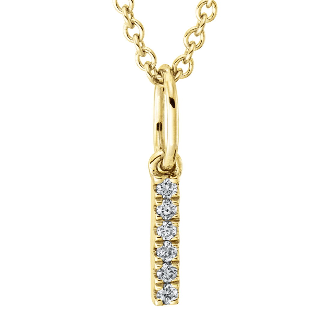 Collier pendentif serti de diamants - lettre I