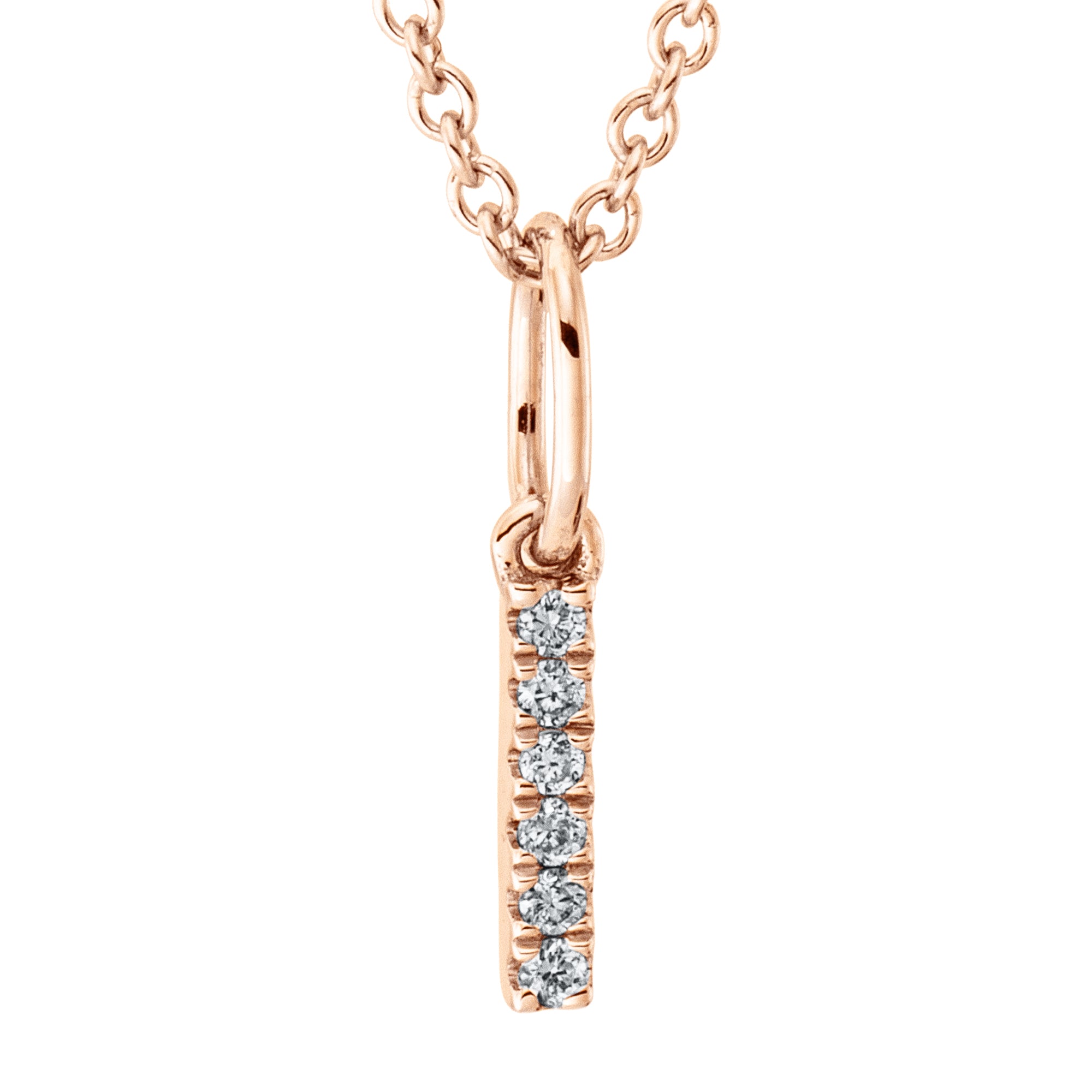 Collier pendentif serti de diamants - lettre I