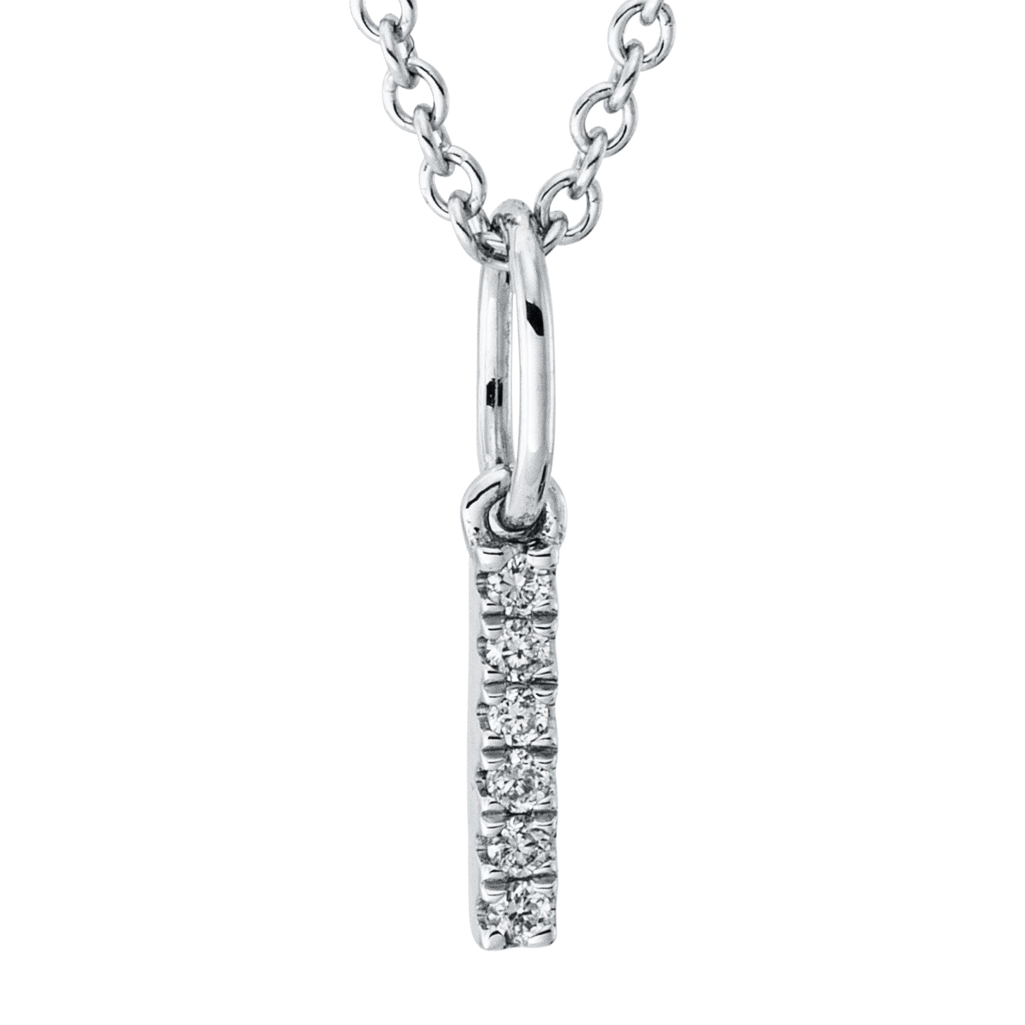 Collier pendentif serti de diamants - lettre I