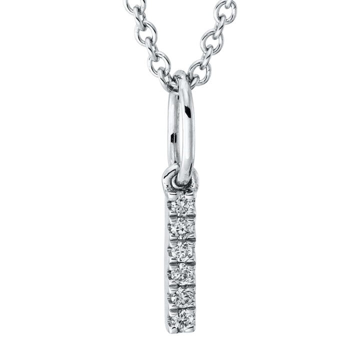 Collier pendentif serti de diamants - lettre I