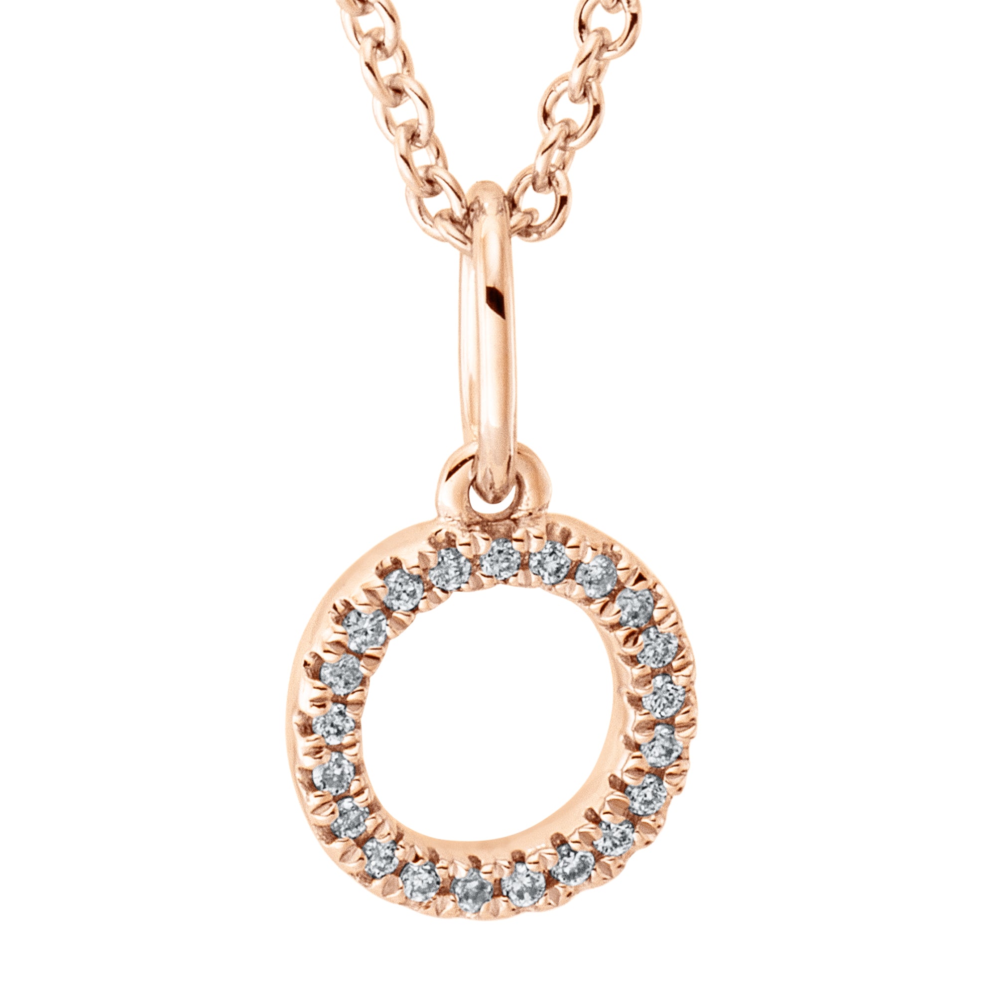 Collier pendentif serti de diamants - lettre O