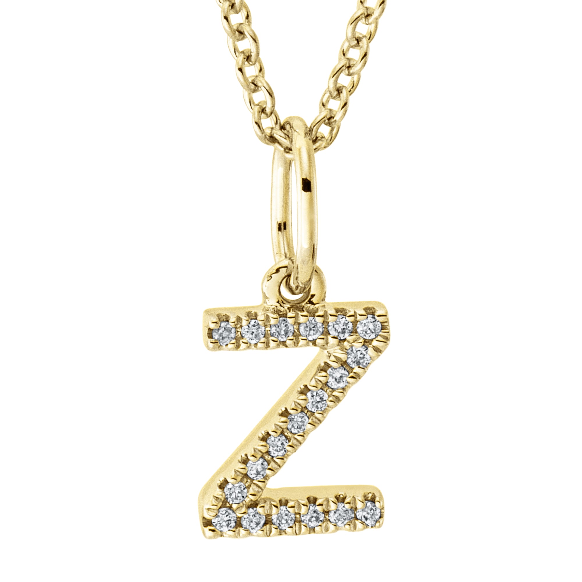 Collier pendentif serti de diamants - lettre Z