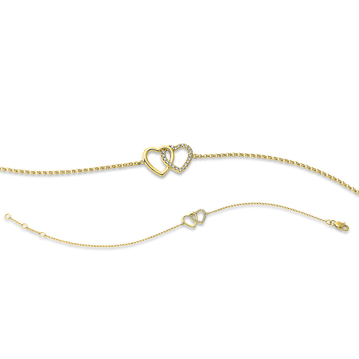 Bracelet doubles cœurs enlacés