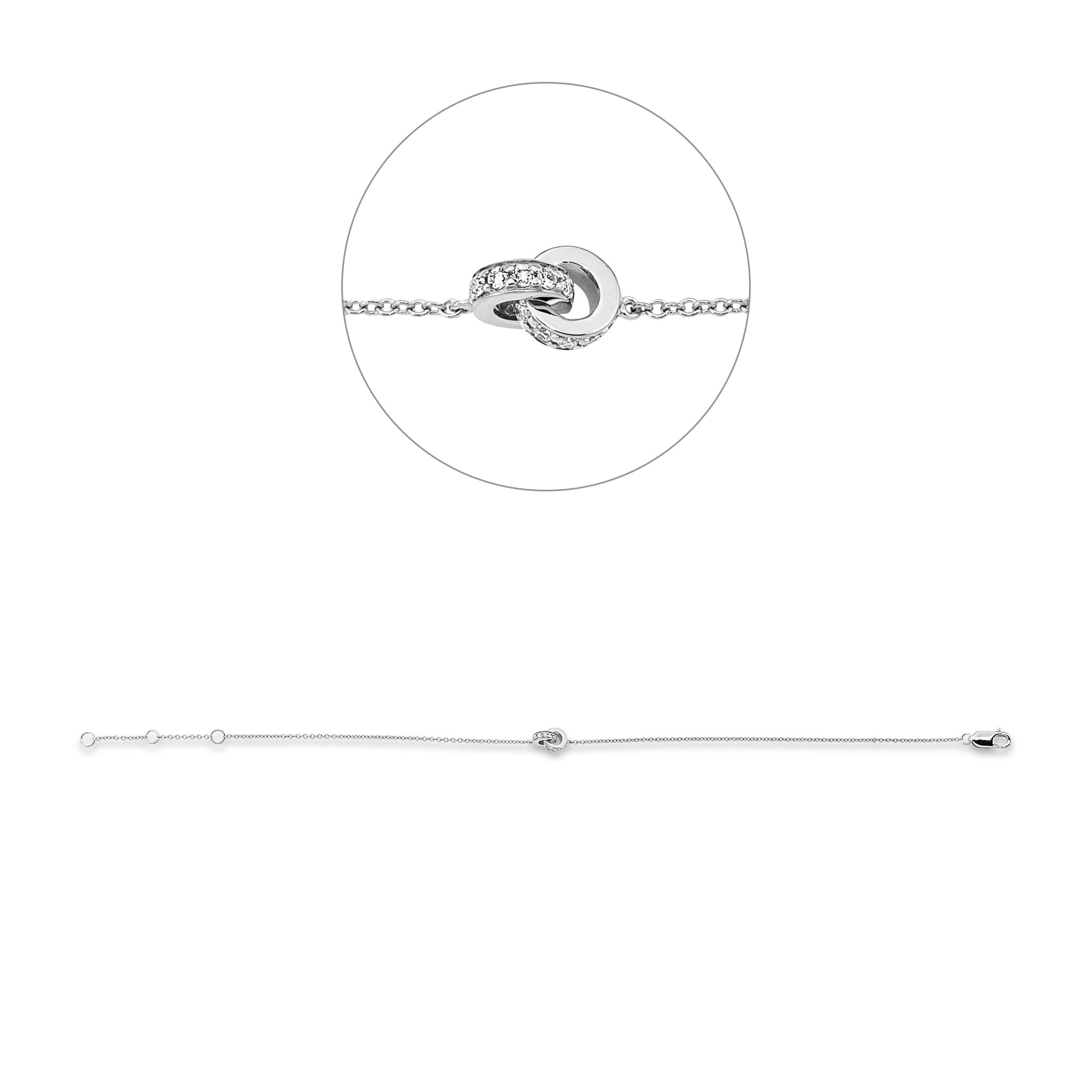 Bracelet anneaux enlacés