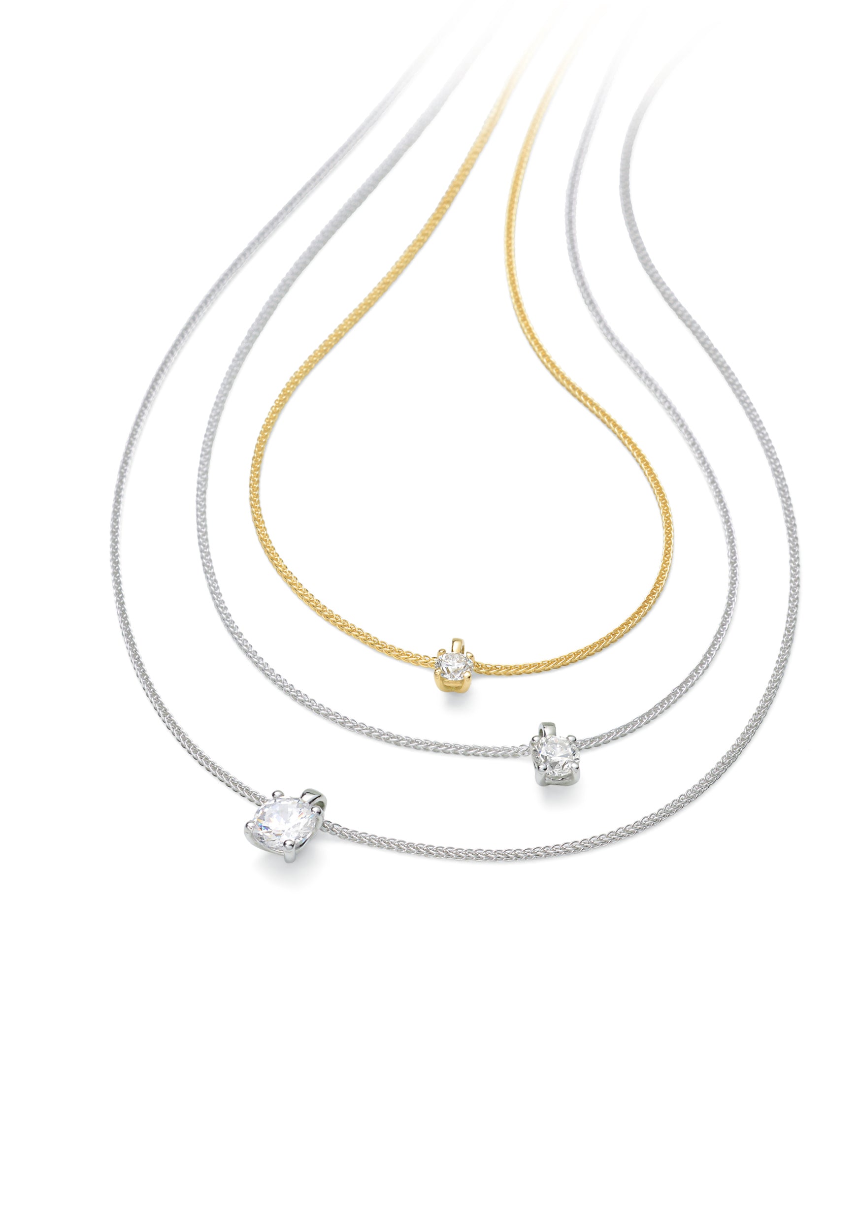 Collier solitaire 4-griffes