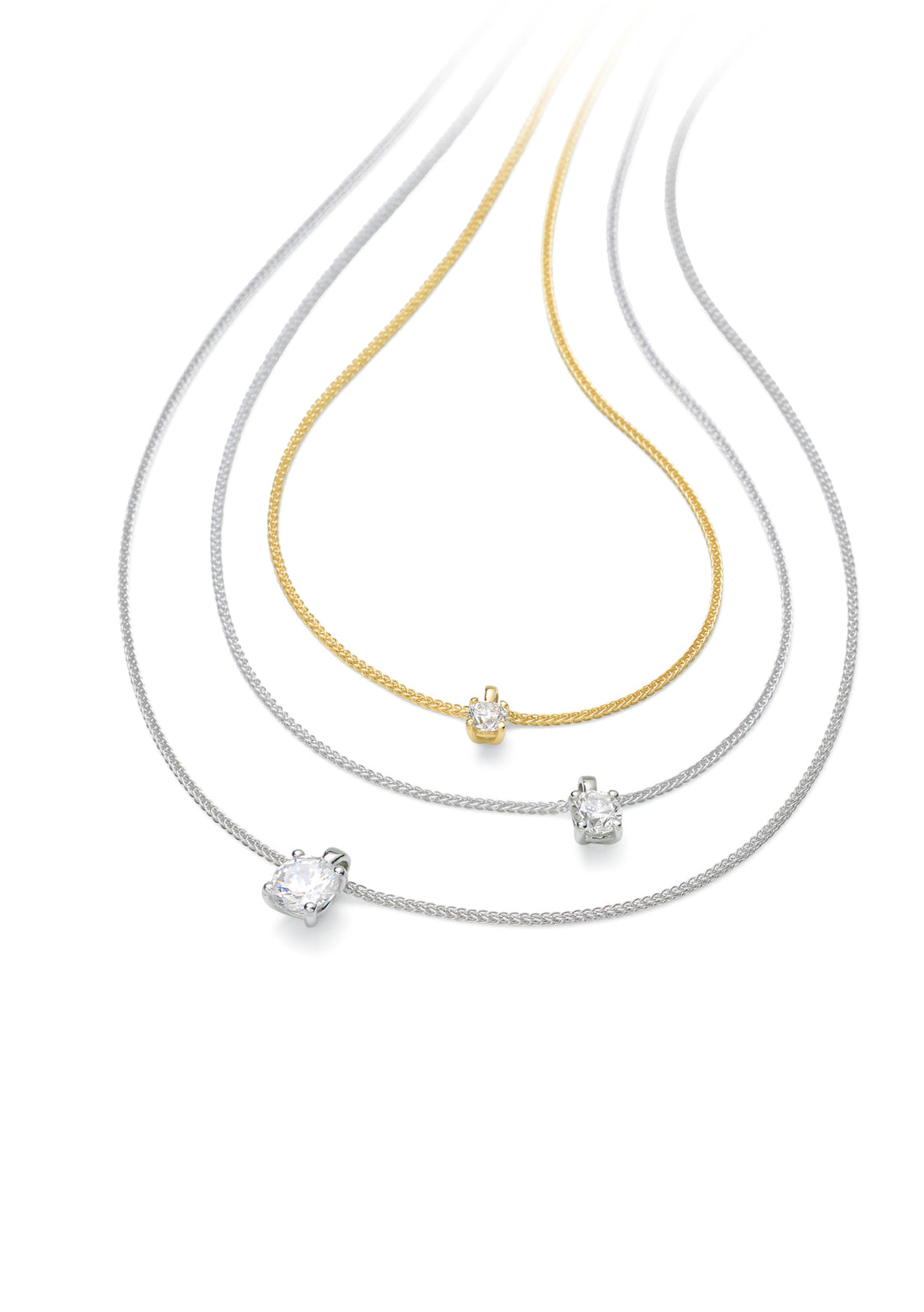 Collier solitaire 4-griffes