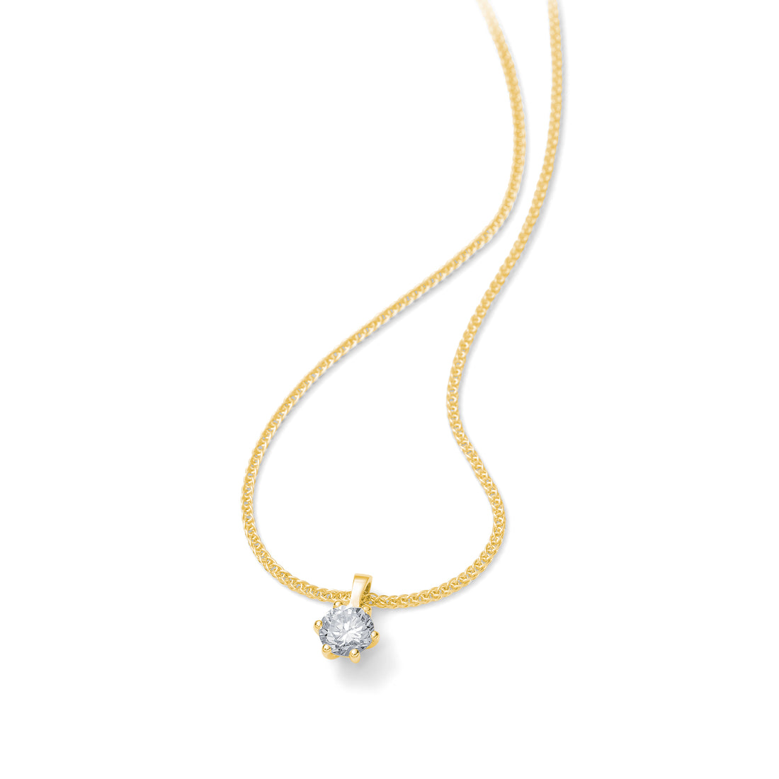 Collier solitaire 6-griffes