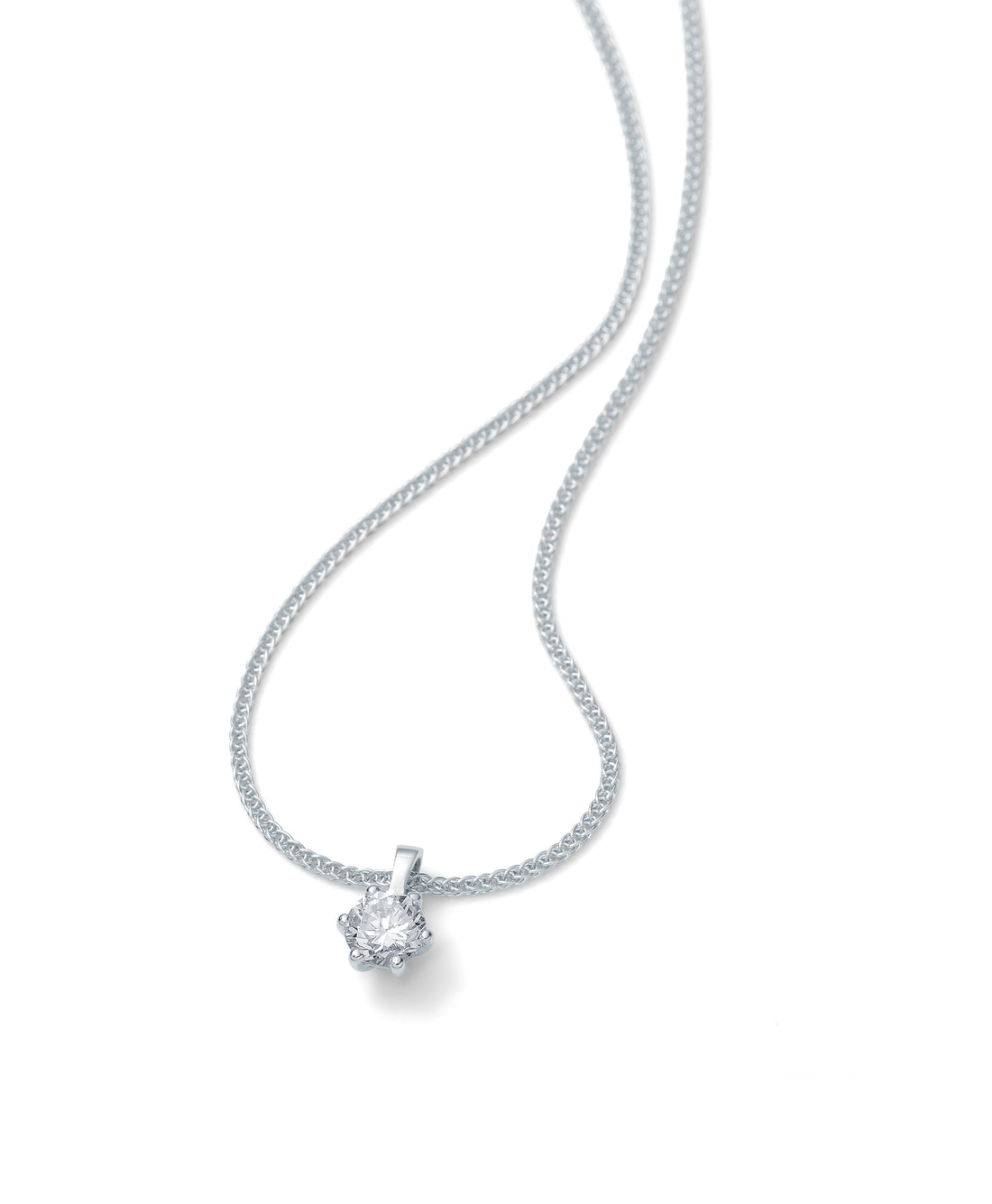 Collier solitaire 6-griffes