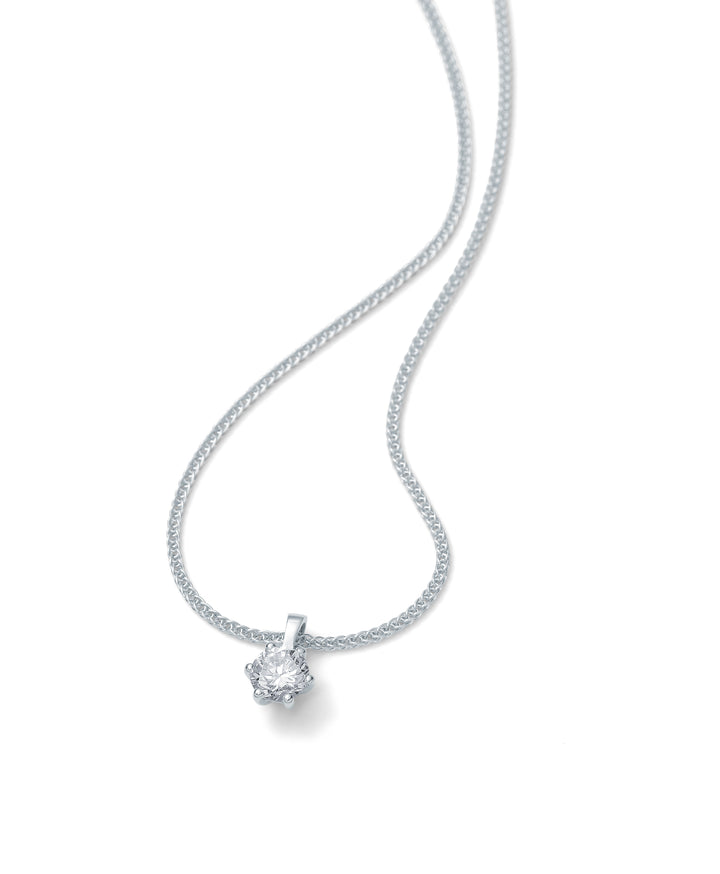 Collier solitaire 6-griffes