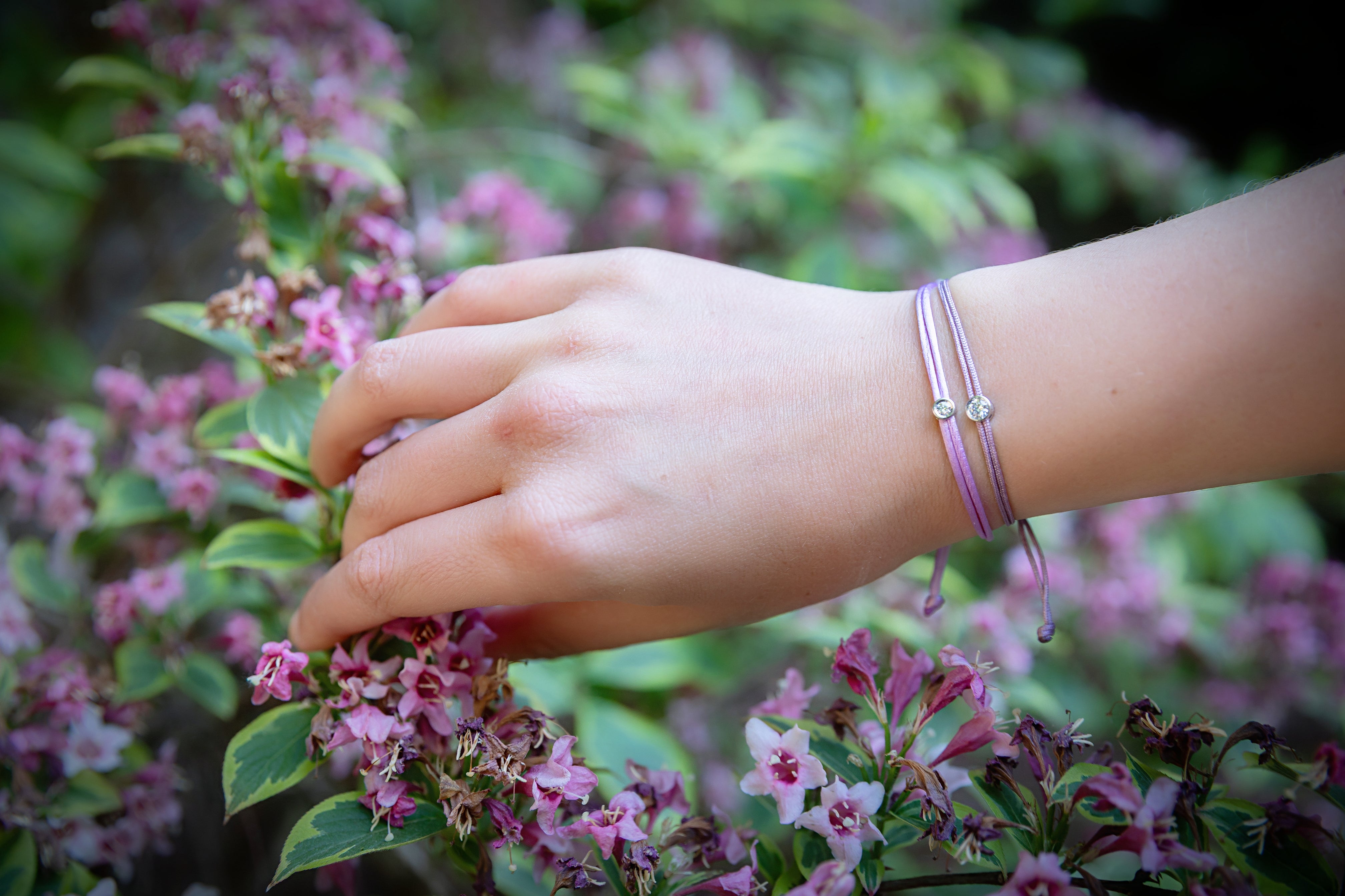 Bracelet Cuty - cordon mauve