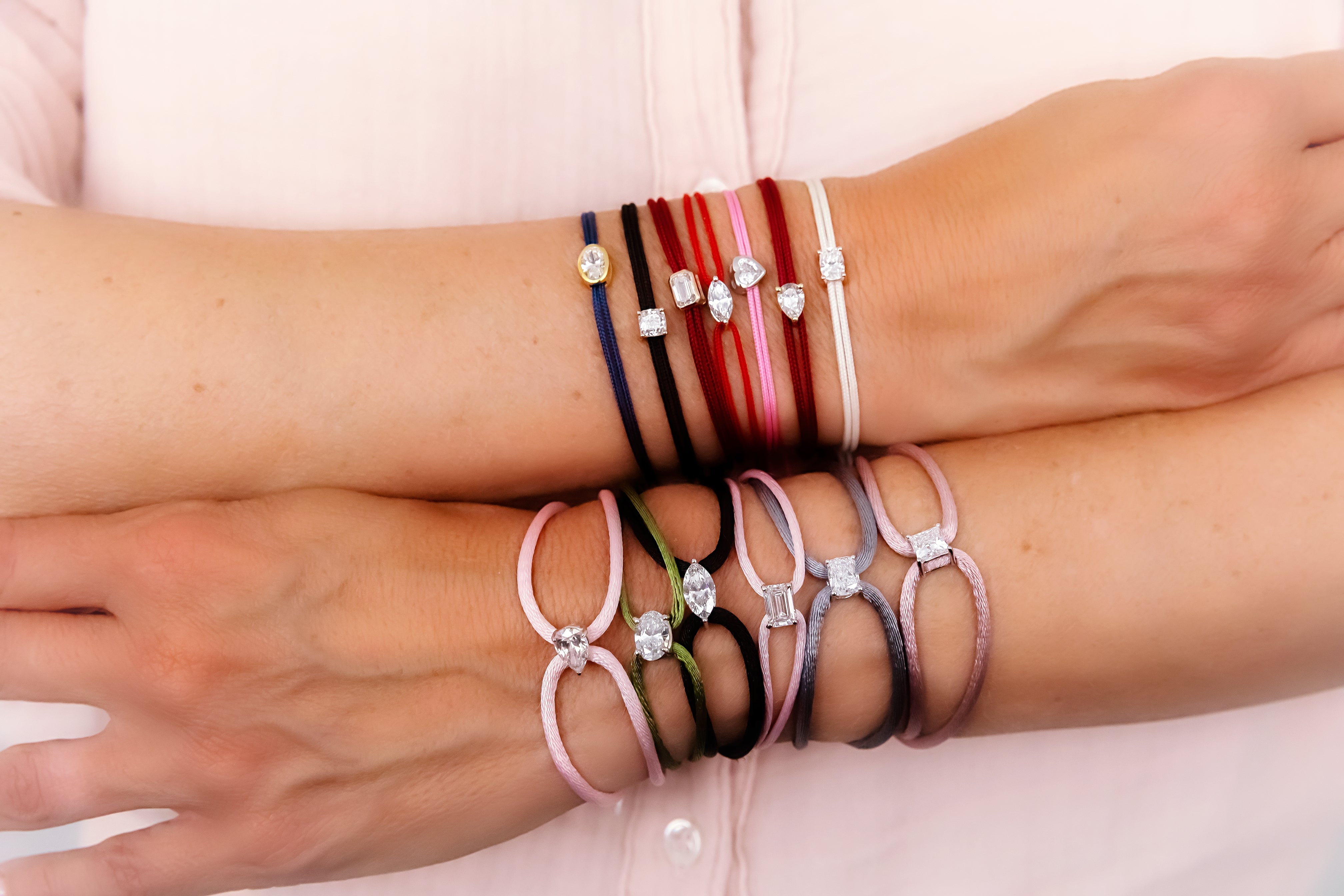 Bracelet Fancy Marquise - monture griffes blanche