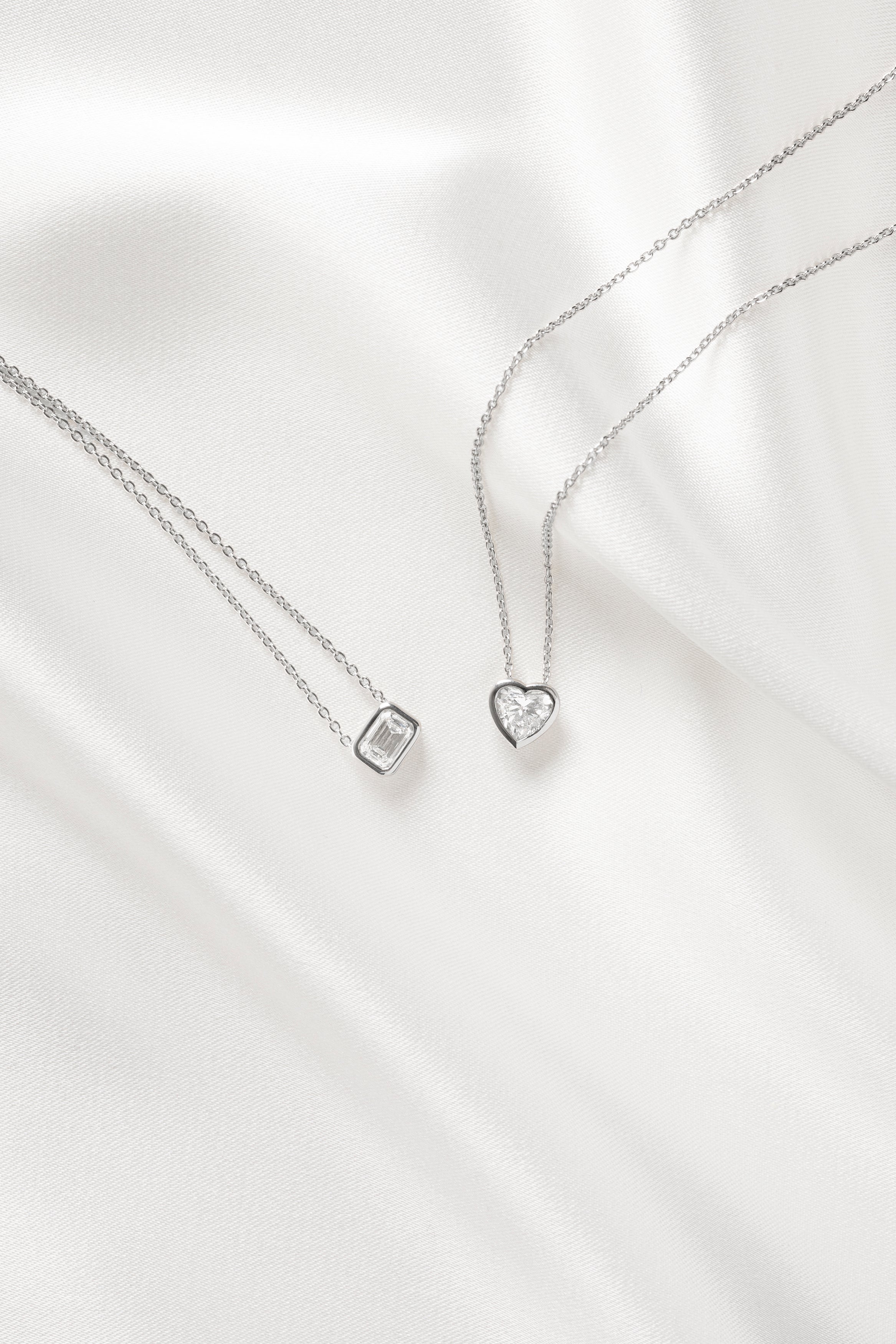 Collier Silver - Diamant Smaragd-Schliff