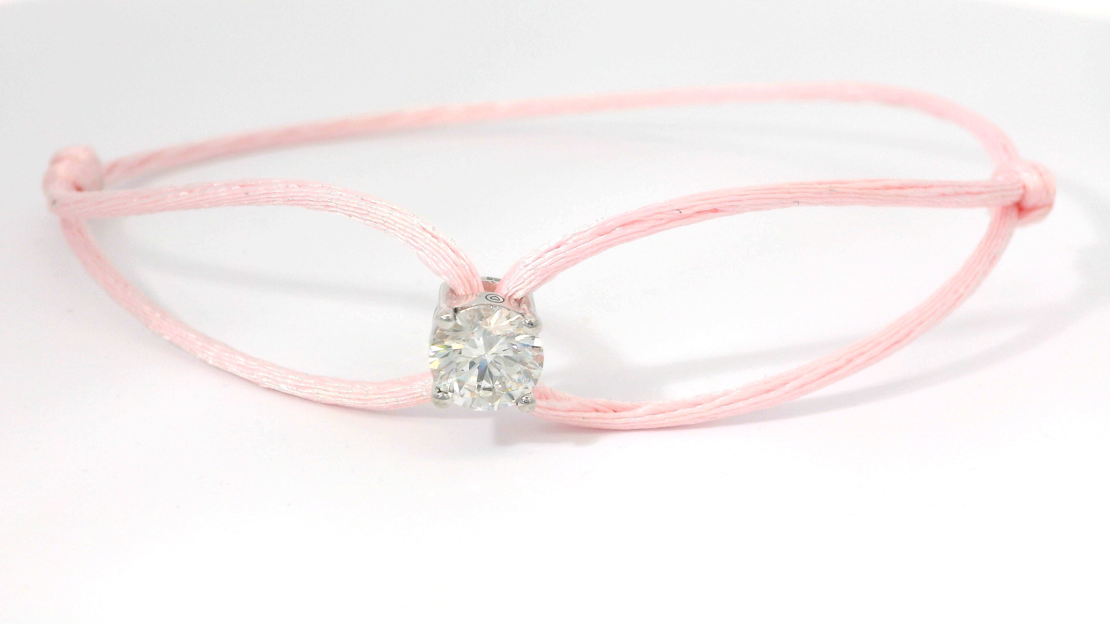 Bracelet Glowy - cordon rose pastel