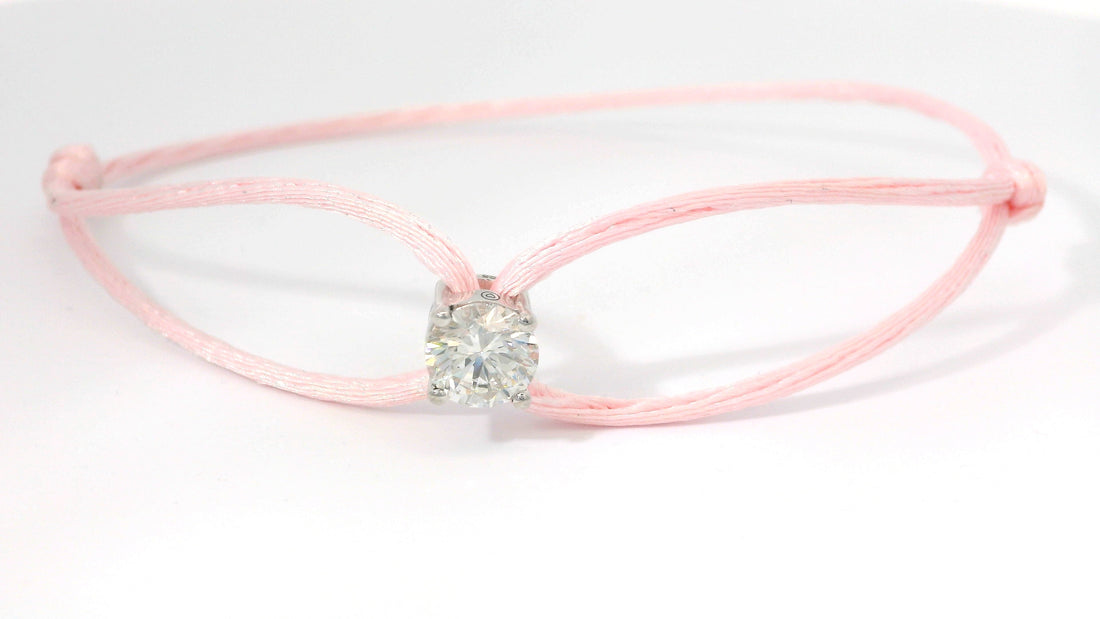 Bracelet Glowy - cordon rose pastel