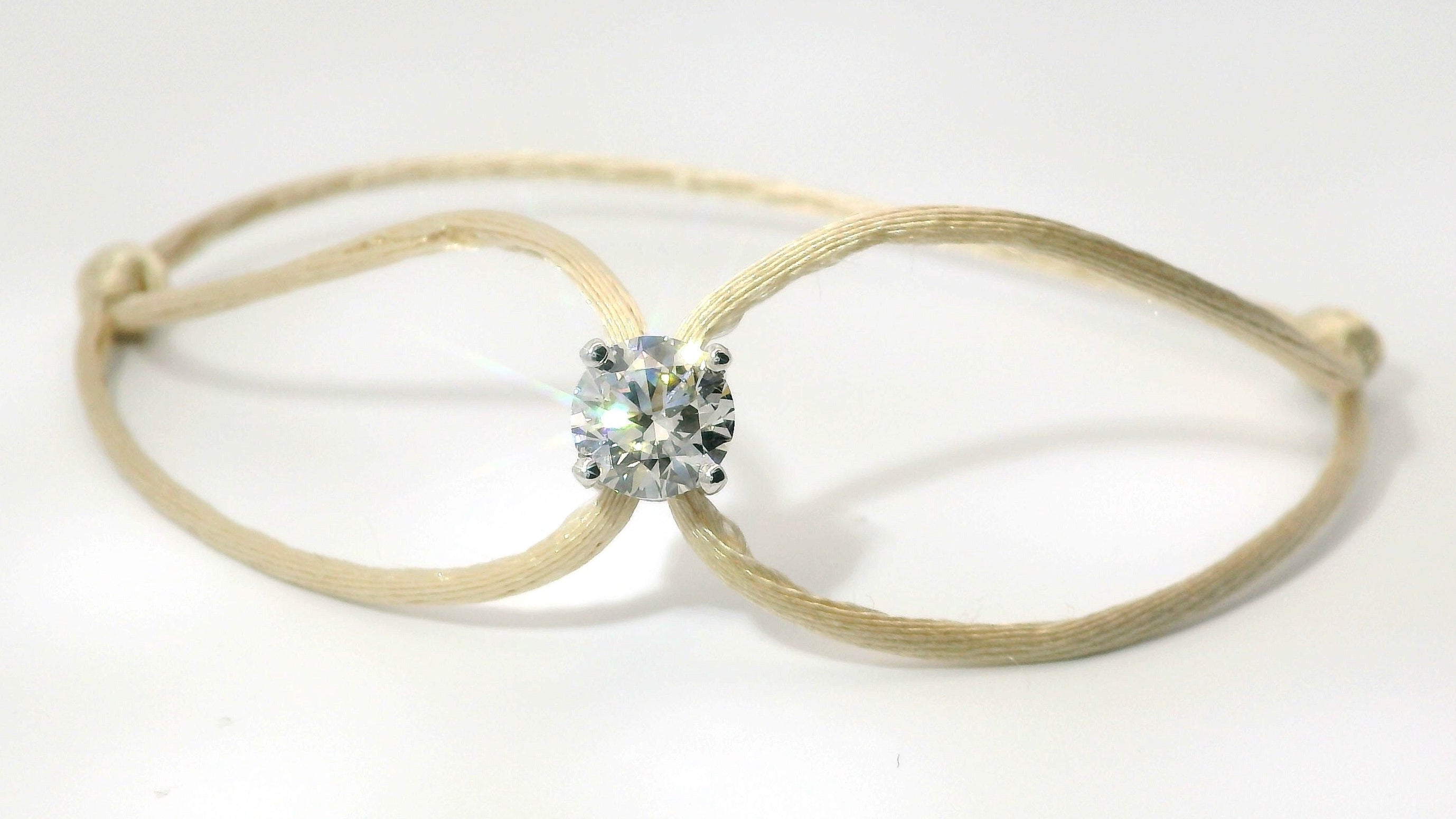 Bracelet Glowy - cordon champagne pastel