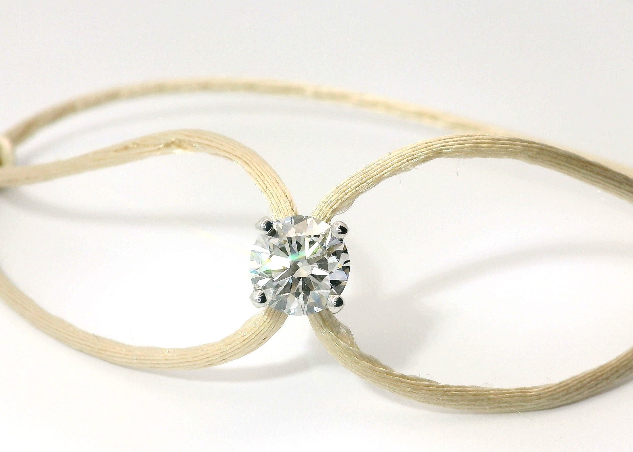 Bracelet Glowy - cordon champagne pastel