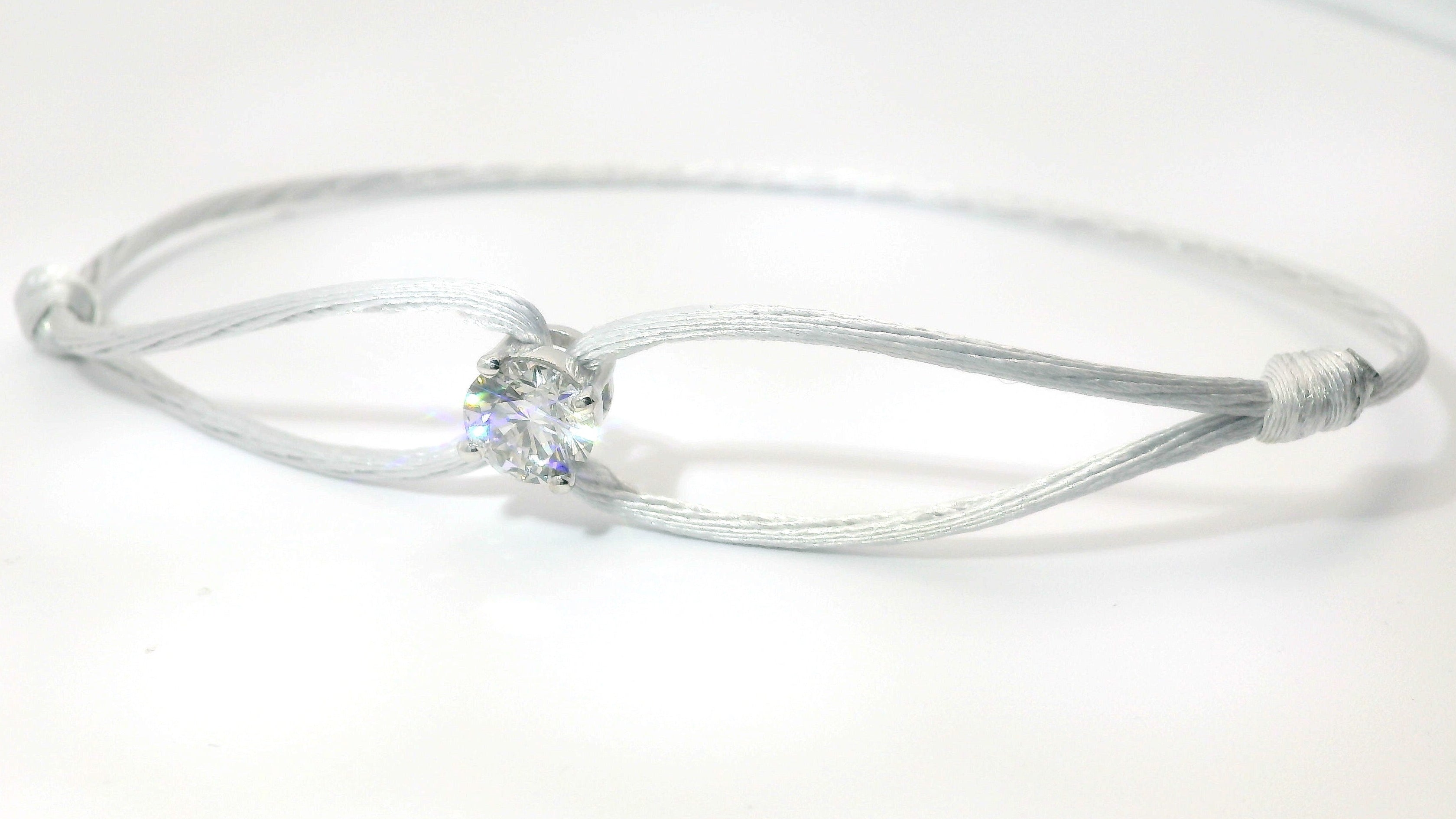 Bracelet Glowy - cordon argenté