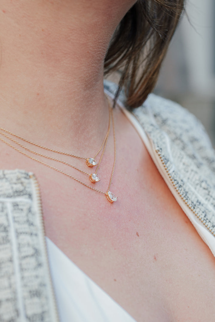 Collier Silver - diamant taille cœur