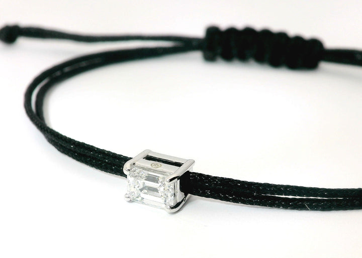 Bracelet Fancy Emeraude - monture griffes blanche