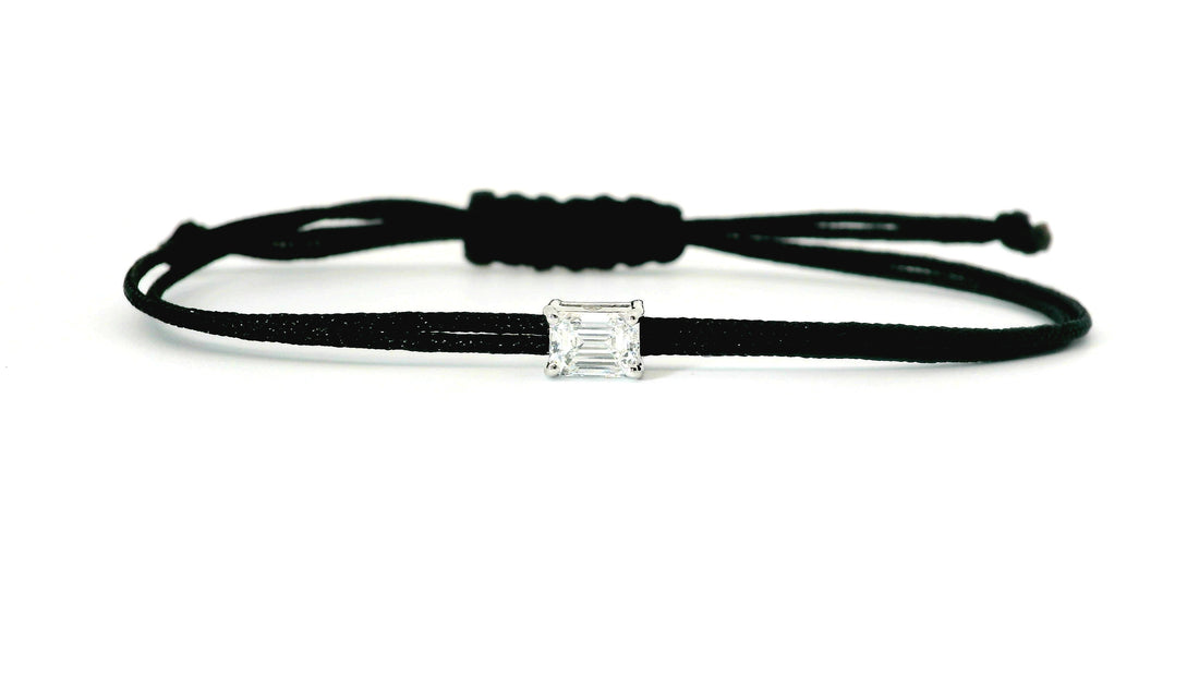 Bracelet Fancy Emeraude - monture griffes blanche