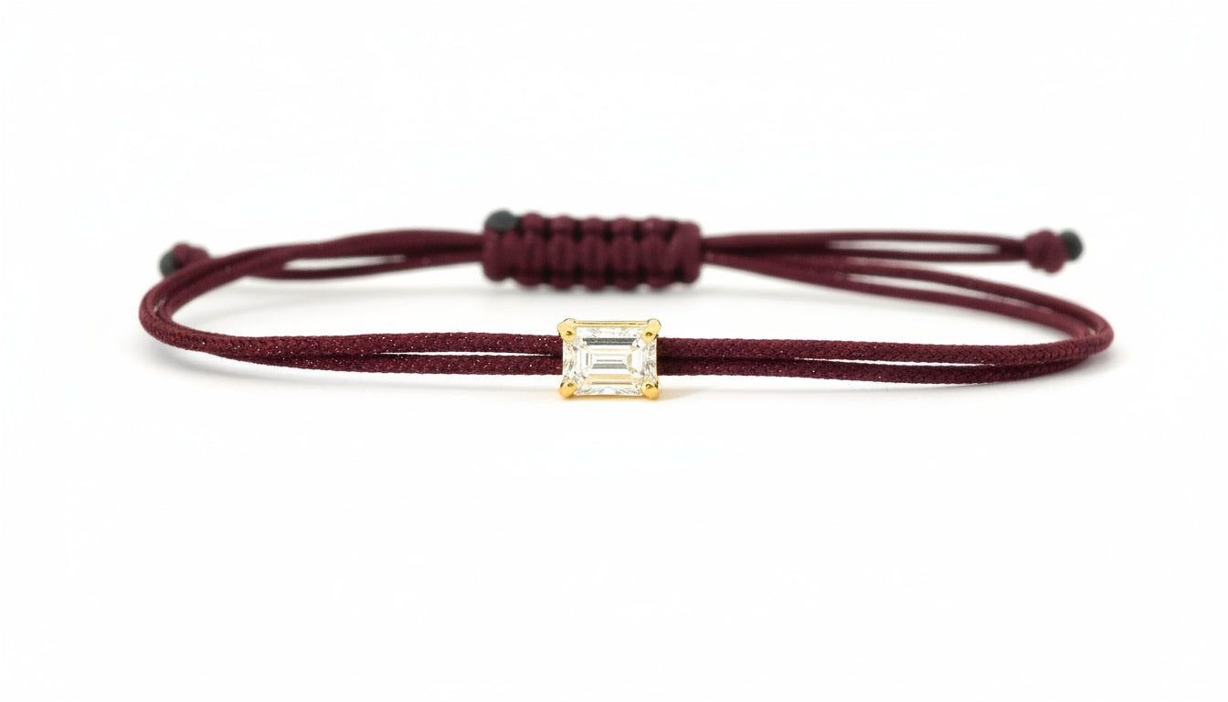 Bracelet Fancy Emeraude - monture griffes jaune