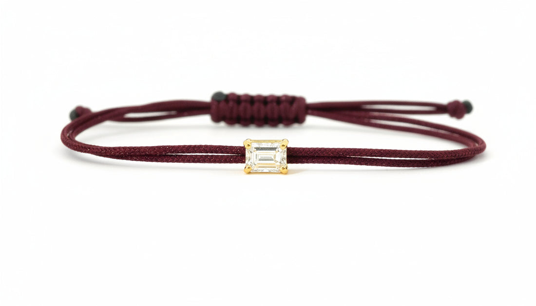 Bracelet Fancy Emeraude - monture griffes jaune