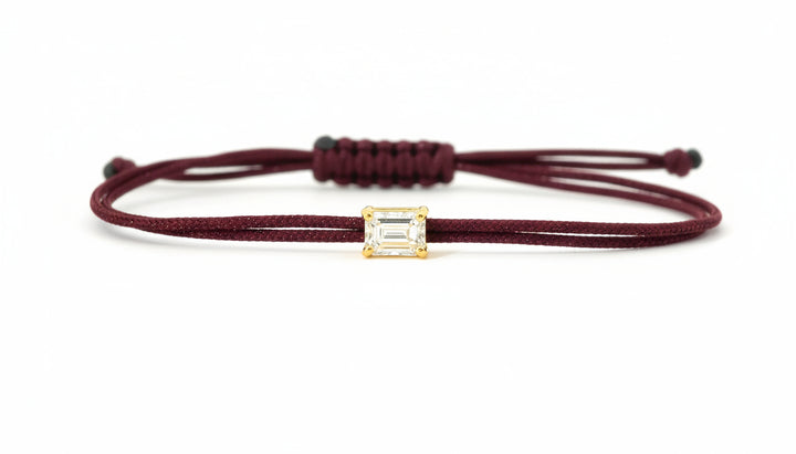 Bracelet Fancy Emeraude - monture griffes jaune