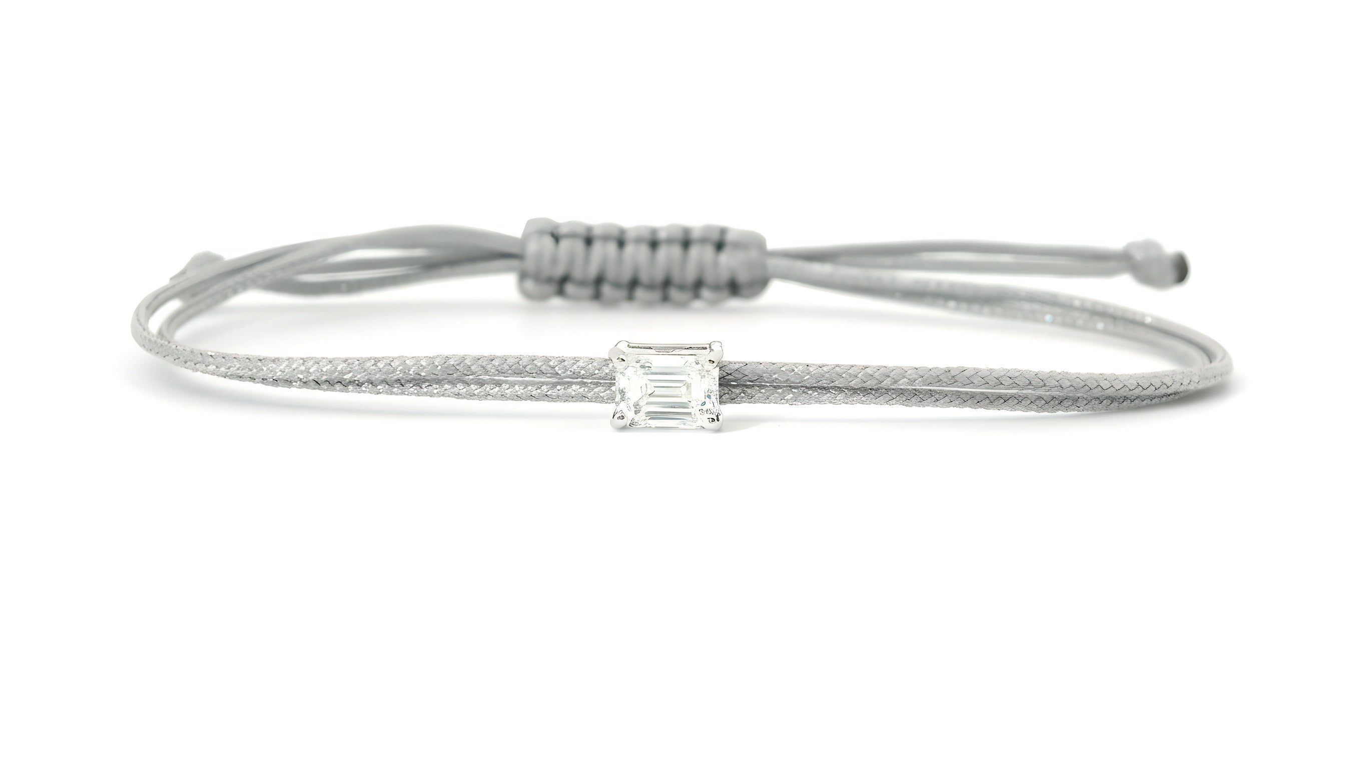 Bracelet Fancy Emeraude - monture griffes blanche