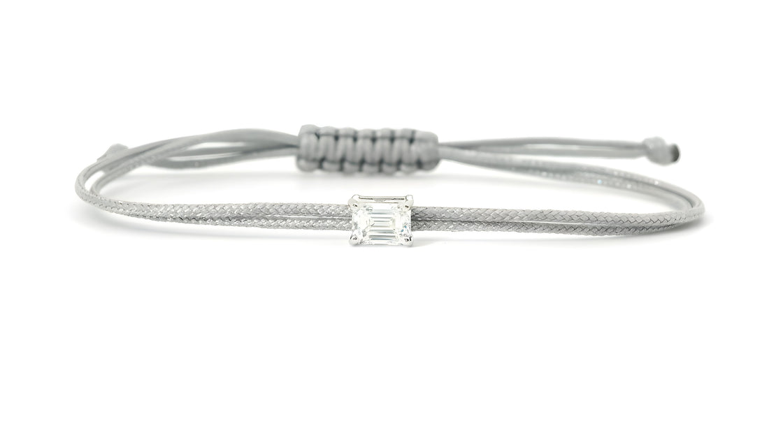 Bracelet Fancy Emeraude - monture griffes blanche