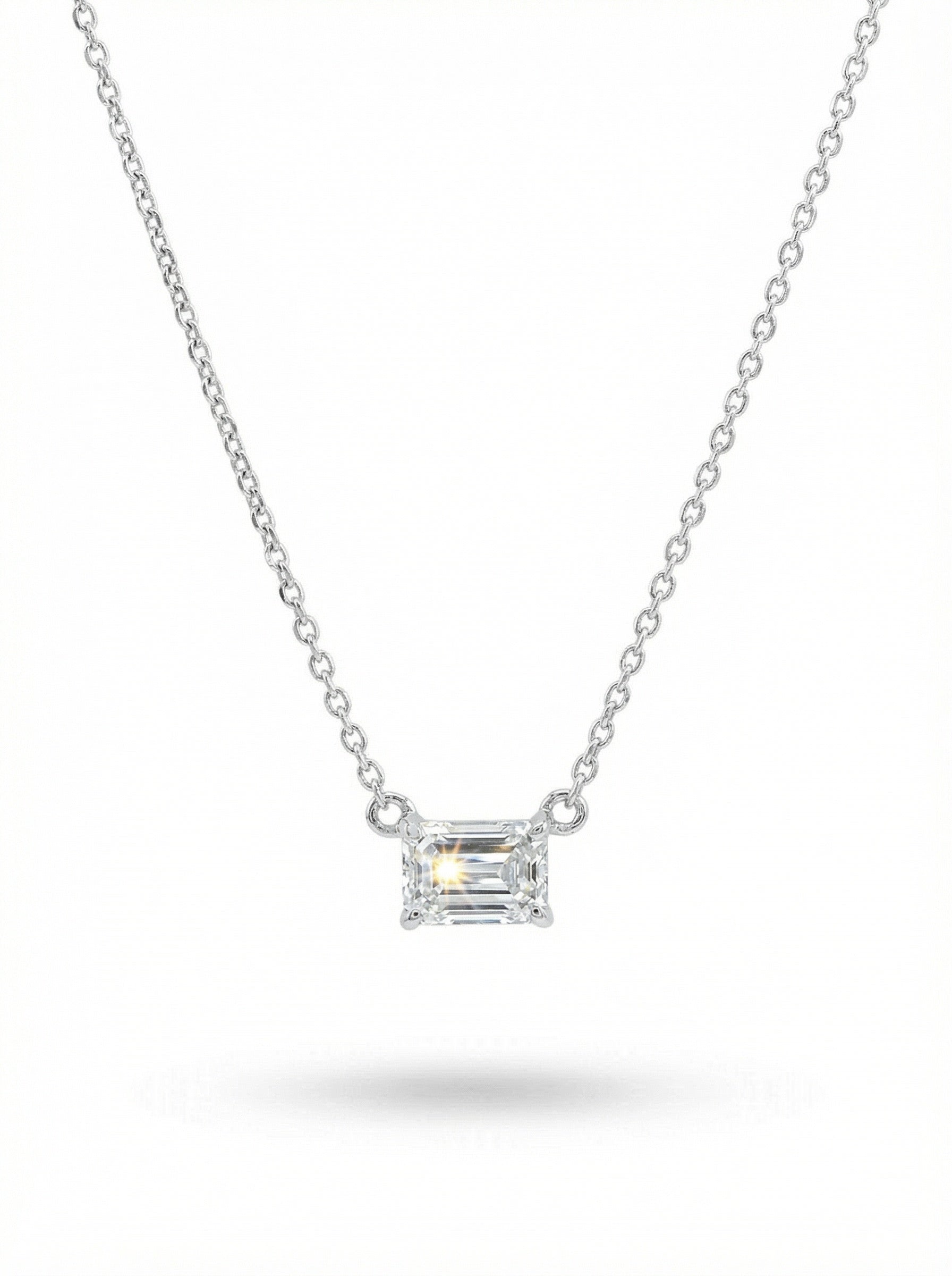 Collier Silver - Diamant Smaragd-Schliff