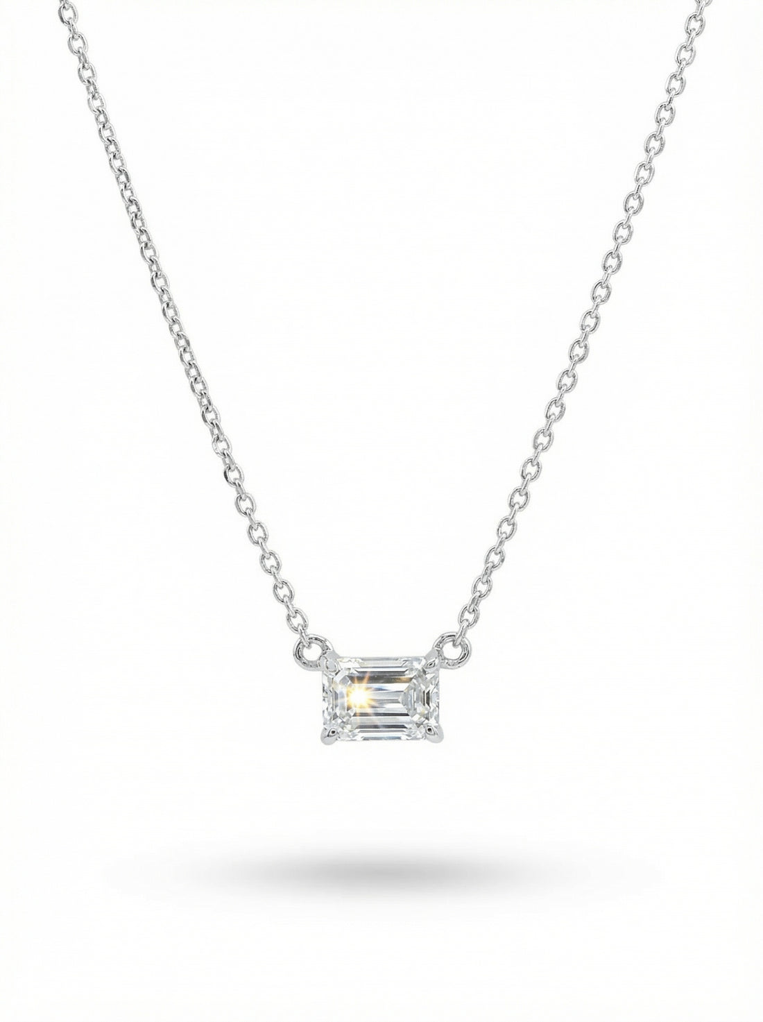 Collier Silver - Diamant Smaragd-Schliff