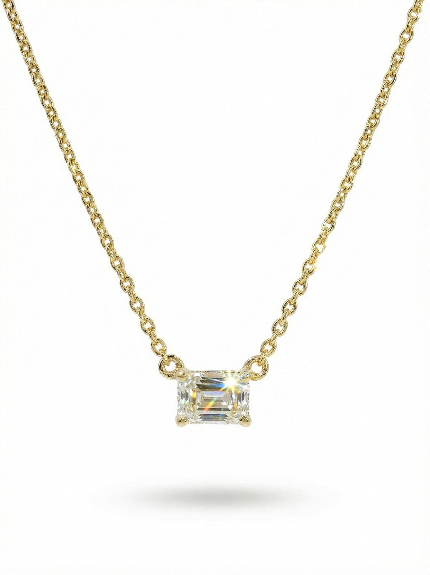 Collier Silver - Diamant Smaragd-Schliff