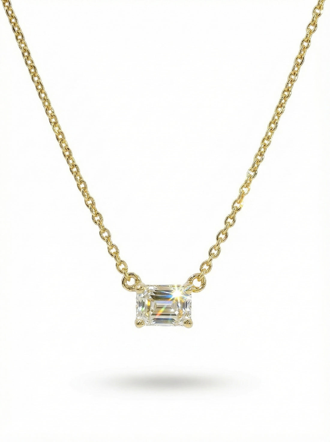 Collier Silver - Diamant Smaragd-Schliff